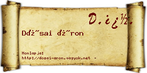 Dósai Áron névjegykártya
